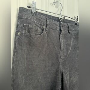 Women's AE Ribbed Gray Mom Straight Jean